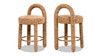 Penny Round Arched Fully Upholstered Counter Stool, Set of 2, Golden Rust Orange