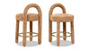 Penny Round Arched Fully Upholstered Counter Stool, Set of 2, Golden Rust Orange