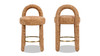 Penny Round Arched Fully Upholstered Counter Stool, Set of 2, Golden Rust Orange