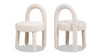 Penny Round Arched Fully Upholstered Dining Side Chair, Set of 2, Travertine Beige