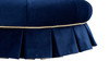 Roquefort 24.5" Round Tufted Velvet Pet Bed with Box-Pleated Skirt, Navy Blue