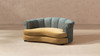 Halle 35.5" Rolled-Arm Dog Bed with Channel-Tufted Back, Medium, Leopard Chenille & Gold Velvet