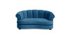 Halle 35.5" Rolled-Arm Dog Bed with Channel-Tufted Back, Medium, Satin Teal Blue