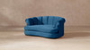 Halle 35.5" Rolled-Arm Dog Bed with Channel-Tufted Back, Medium, Satin Teal Blue