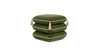 Arabella 19.5" Squared Upholstered Ottoman with Bullion Fringe, Olive Green