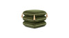 Arabella 19.5" Squared Upholstered Ottoman with Bullion Fringe, Olive Green