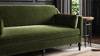 Josephine 84.5" Modern Sofa with Bench Seat & Bolster Pillows, Olive Green