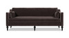 Josephine 84.5" Modern Sofa with Bench Seat & Bolster Pillows, Deep Brown