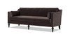 Josephine 84.5" Modern Sofa with Bench Seat & Bolster Pillows, Deep Brown