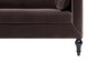 Josephine 84.5" Modern Sofa with Bench Seat & Bolster Pillows, Deep Brown