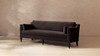 Josephine 84.5" Modern Sofa with Bench Seat & Bolster Pillows, Deep Brown