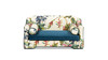 Paloma 35.5" Dog Sofa Bed, Medium, Satin Teal Blue & Floral