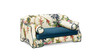 Paloma 35.5" Dog Sofa Bed, Medium, Satin Teal Blue & Floral