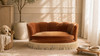 Clara 34.5" Scalloped Pet Sofa Bed, Medium, Burnt Orange