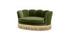 Clara 34.5" Scalloped Pet Sofa Bed, Medium, Olive Green
