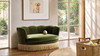 Clara 34.5" Scalloped Pet Sofa Bed, Medium, Olive Green