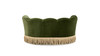 Clara 34.5" Scalloped Pet Sofa Bed, Medium, Olive Green