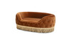 Monroe 33" Glam Tufted Performance Velvet Dog Sofa Bed with Decorative Fringe Trim, Burnt Orange