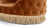 Monroe 33" Glam Tufted Performance Velvet Dog Sofa Bed with Decorative Fringe Trim, Burnt Orange