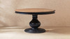 Winslow 60" Round Reclaimed Pine Pedestal Dining Table, Antique Natural Brown & Distressed Black