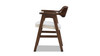Hayes Mid-Century Reclaimed Pine Dining Arm Chair with Sculpted Wood Back, Soft Flax Light Beige Chenille