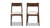 Bryson Reclaimed Pine Wood Dining Chairs, Set of 2, Soft Flax Light Beige Chenille