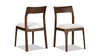 Bryson Reclaimed Pine Wood Dining Chairs, Set of 2, Soft Flax Light Beige Chenille