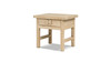 Rowan 22" Reclaimed Elm Wood Side Table with Drawer, Light Natural Brown
