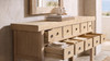 Bellamy 70" Solid Reclaimed Elm 11-Drawer Console Table, Heritage Light Natural Brown