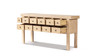 Bellamy 70" Solid Reclaimed Elm 11-Drawer Console Table, Heritage Light Natural Brown