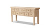Bellamy 70" Solid Reclaimed Elm 11-Drawer Console Table, Heritage Light Natural Brown