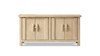 Rowan 63" Reclaimed Elm Wood 4-Door Cabinet, Light Natural Brown