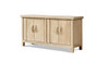 Rowan 63" Reclaimed Elm Wood 4-Door Cabinet, Light Natural Brown