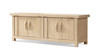 Rowan 68.5" Reclaimed Elm Wood 4-Door Cabinet, Light Natural Brown
