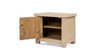 Rowan 28.5" Solid Reclaimed Pine Right Side Table with Door, Natural Brown