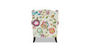 Anya Boho Chic Wingback Accent Chair with Floral Print & Velvet Upholstery, Satin Teal & Burgundy