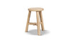 Linden 19.5" Reclaimed Elm Wood Round Stool & Side Table