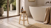 Linden 19.5" Reclaimed Elm Wood Round Stool & Side Table
