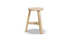 Linden 19.5" Reclaimed Elm Wood Round Stool & Side Table