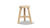 Linden 19.5" Reclaimed Elm Wood Round Stool & Side Table