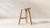 Linden 19.5" Reclaimed Elm Wood Round Stool & Side Table