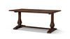 Whitmore 72" Rectangular Reclaimed Pine Double Pedestal Trestle Dining Table, Dark Brown