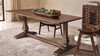Whitmore 72" Rectangular Reclaimed Pine Double Pedestal Trestle Dining Table, Dark Brown
