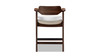 Hayes 26.5" Reclaimed Pine Upholstered Counter Stool with Arms, Dark Brown & Soft Flax Light Beige