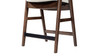 Hayes 26.5" Reclaimed Pine Upholstered Counter Stool with Arms, Dark Brown & Soft Flax Light Beige