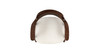 Hayes 26.5" Reclaimed Pine Upholstered Counter Stool with Arms, Dark Brown & Soft Flax Light Beige