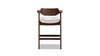 Hayes 29.5" Reclaimed Pine Upholstered Bar Stool with Arms, Dark Brown & Soft Flax Light Beige