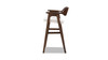 Hayes 29.5" Reclaimed Pine Upholstered Bar Stool with Arms, Dark Brown & Soft Flax Light Beige