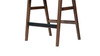 Hayes 29.5" Reclaimed Pine Upholstered Bar Stool with Arms, Dark Brown & Soft Flax Light Beige