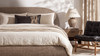 Archie Puffy Grounded Upholstered Platform Bed, King, Taupe Brown Chenille